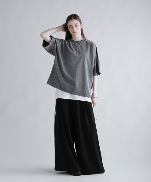 SOCCE(ソーシー)の「ワイドドレープ袴スラックス(スラックス・メンズ・チャコール/ブラック・S/M/L/XL)」の9枚目の写真