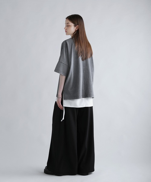 SOCCE(ソーシー)の「ワイドドレープ袴スラックス(スラックス・メンズ・チャコール/ブラック・S/M/L/XL)」の13枚目の写真