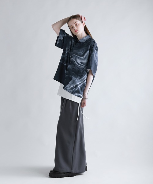 SOCCE(ソーシー)の「ワイドドレープ袴スラックス(スラックス・メンズ・チャコール/ブラック・S/M/L/XL)」の21枚目の写真