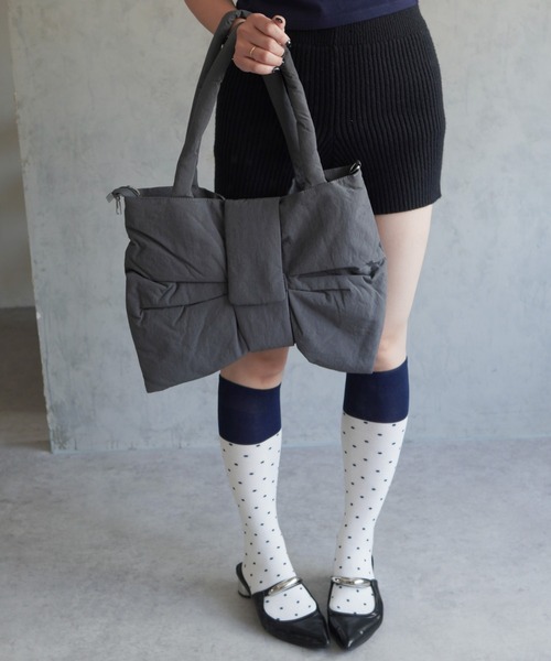 IMARI（イマリ）の「【 IMARI / イマリ 】 ドット バイカラー ハイソックス #（ソックス/靴下・レディース・ホワイト/ブラウン/ピンク/ブラック/グレー・FREE）」の12枚目の写真