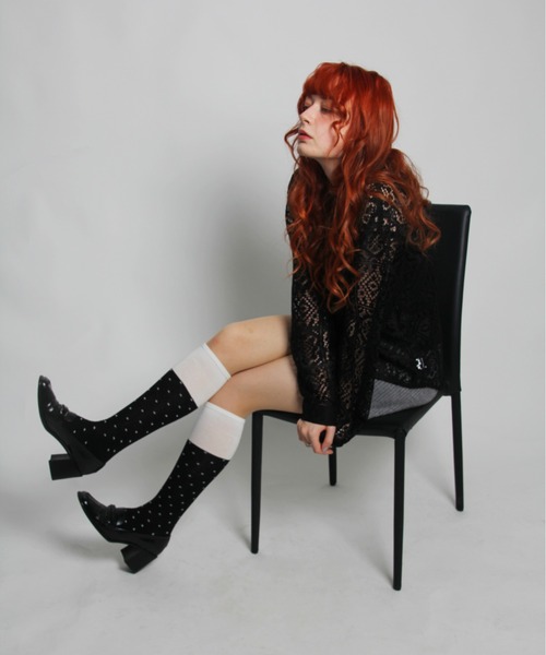 IMARI（イマリ）の「【 IMARI / イマリ 】 ドット バイカラー ハイソックス #（ソックス/靴下・レディース・ホワイト/ブラウン/ピンク/ブラック/グレー・FREE）」の16枚目の写真