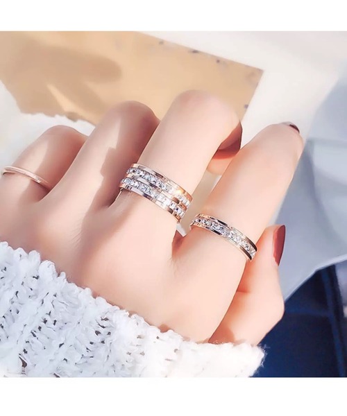 E&C closet…(イーアンドシークローゼット)の「グリッターリング(二連連)(リング・レディース・ゴールド/ピンクゴールド/シルバー・5/6/7/8/9/10/11/12/13)」の19枚目の写真