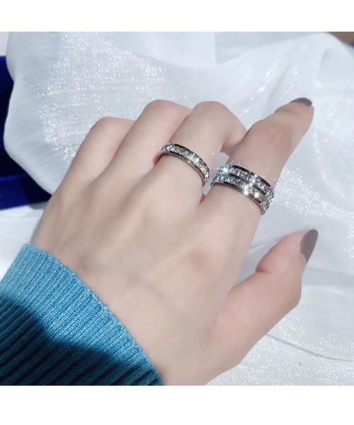 E&C closet…(イーアンドシークローゼット)の「グリッターリング(二連連)(リング・レディース・ゴールド/ピンクゴールド/シルバー・5/6/7/8/9/10/11/12/13)」の21枚目の写真