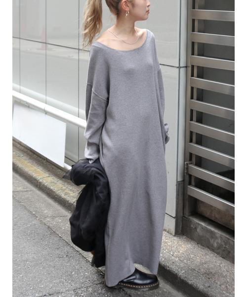 Ungrid（アングリッド）の「ルーズニットワンピース（ワンピース・レディース・グレー/ブラウン/イエロー・FREE）」の2枚目の写真