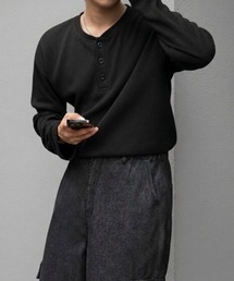 link lot（リンクロット）の「ビッグシルエットワッフル無地ヘンリーネックロンT（Tシャツ/カットソー）」