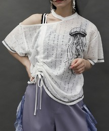 axes femme POETIQUE | クラゲプリントアシメＰＯ(Tシャツ/カットソー)