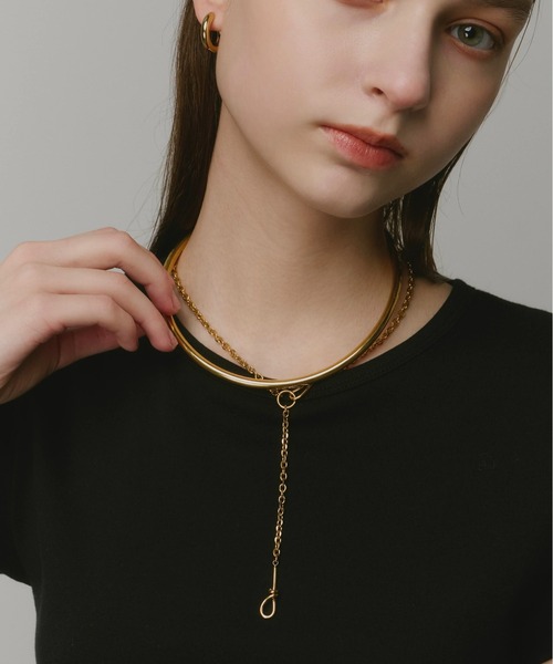 Su1.】【金属アレルギー対応】【ステンレス】ノットチェーンネックレス