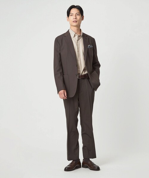 green label relaxing(グリーンレーベルリラクシング)の「エブリット コットンオックス ソリッド スナップ ボタンダウン シャツ -イージーアイロン-(ビジネスシャツ・メンズ・ライトグレー/コバルトブルー/ベージュ・XL/M/L/S)」の9枚目の写真