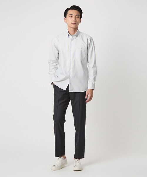 green label relaxing(グリーンレーベルリラクシング)の「エブリット コットンオックス ソリッド スナップ ボタンダウン シャツ -イージーアイロン-(ビジネスシャツ・メンズ・ライトグレー/コバルトブルー/ベージュ・XL/M/L/S)」の10枚目の写真