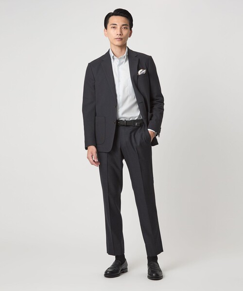 green label relaxing(グリーンレーベルリラクシング)の「エブリット コットンオックス ソリッド スナップ ボタンダウン シャツ -イージーアイロン-(ビジネスシャツ・メンズ・ライトグレー/コバルトブルー/ベージュ・XL/M/L/S)」の12枚目の写真