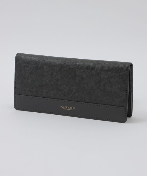 BLACK LABEL CRESTBRIDGE(ブラックレーベル・クレストブリッジ)の「エンボスチェックロングウォレット(財布・メンズ・チャコールグレー・FREE)」の1枚目の写真