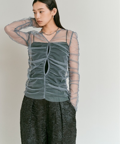 W:Huku（フーク）の「【W:Huku / ブライトジャカード シリーズ】コクーン シルエット スラックス パンツ（その他パンツ・レディース・チャコール/ブラック/ブラウン系その他・FREE）」の16枚目の写真