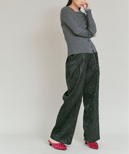 W:Huku（フーク）の「【W:Huku / ブライトジャカード シリーズ】コクーン シルエット スラックス パンツ（その他パンツ・レディース・チャコール/ブラック/ブラウン系その他・FREE）」の10枚目の写真
