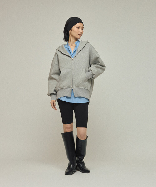 AMERICANA（アメリカーナ）の「Americana × Firsthand/アメリカーナ 別注 ダンボール ZIPフーディ / ワンポイント刺繍 ジップフーディ（パーカー・レディース・グレー/オフホワイト・FREE）」の9枚目の写真