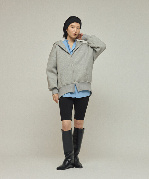 AMERICANA（アメリカーナ）の「Americana × Firsthand/アメリカーナ 別注 ダンボール ZIPフーディ / ワンポイント刺繍 ジップフーディ（パーカー・レディース・グレー/オフホワイト・FREE）」の10枚目の写真