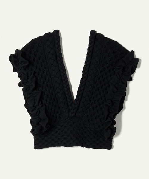 leinwande Braids&Frill Top 新品未使用 Braids&Frill Top/Blue | leinwände | ラインヴァンドの公式