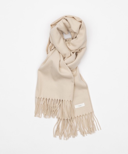 flaner（フラネ）の「Natural fringe muffler / ナチュラルフリンジマフラー（マフラー・レディース・オレンジ/ベージュ/ブルー/ナチュラル/チャコールグレー/グレー・FREE）」の7枚目の写真
