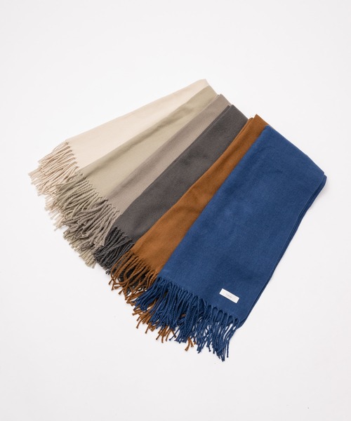 flaner（フラネ）の「Natural fringe muffler / ナチュラルフリンジマフラー（マフラー・レディース・オレンジ/ベージュ/ブルー/ナチュラル/チャコールグレー/グレー・FREE）」の15枚目の写真
