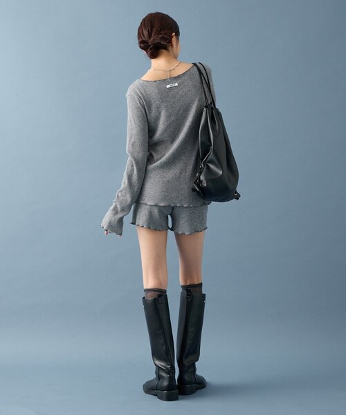 mystic（ミスティック）の「【SETUPで着るのも◎】起毛リブショートパンツ（その他パンツ・レディース・グレー/ネイビー/ベージュ・FREE）」の13枚目の写真