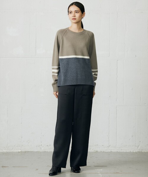自由区(ジユウク)の「ウールカシミヤブレンドラグランスリーブ ニット(ニット/セーター・レディース・黄土色系1/オールドローズ系/ブルー系・32)」の9枚目の写真
