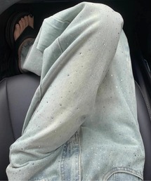 CHUL（チュル）の「ラインストーンウォッシュデニムパンツ（デニムパンツ）」