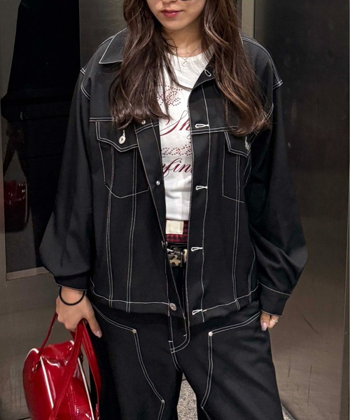 sedacle（セダクル）の「スラックスステッチジャケット（その他アウター・レディース・グレー/ブラック/ネイビー・SMALL/MEDIUM/LARGE）」の2枚目の写真