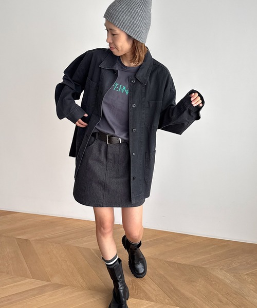 CANAL JEAN（キャナルジーン）の「diggity　コットンカバーオール（カバーオール・レディース・ブラック/カーキ・ONE SIZE）」の2枚目の写真