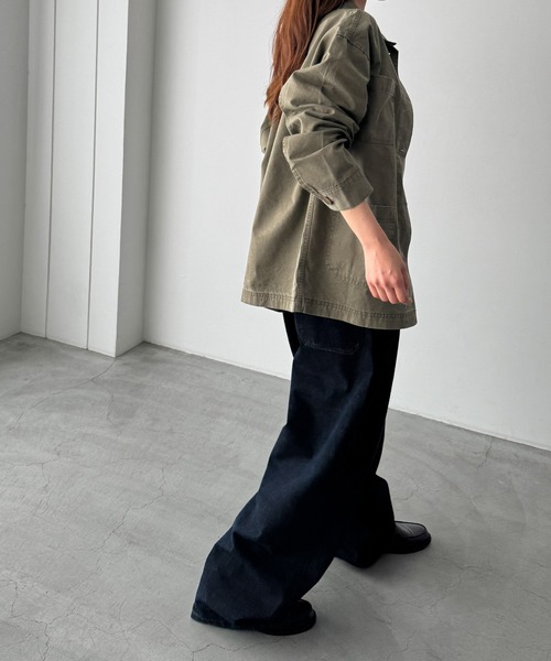 CANAL JEAN（キャナルジーン）の「diggity　コットンカバーオール（カバーオール・レディース・ブラック/カーキ・ONE SIZE）」の4枚目の写真