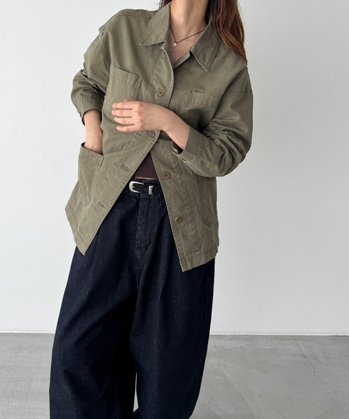 CANAL JEAN（キャナルジーン）の「diggity　コットンカバーオール（カバーオール・レディース・ブラック/カーキ・ONE SIZE）」の5枚目の写真