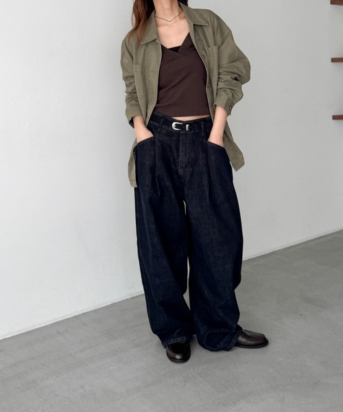 CANAL JEAN（キャナルジーン）の「diggity　コットンカバーオール（カバーオール・レディース・ブラック/カーキ・ONE SIZE）」の6枚目の写真