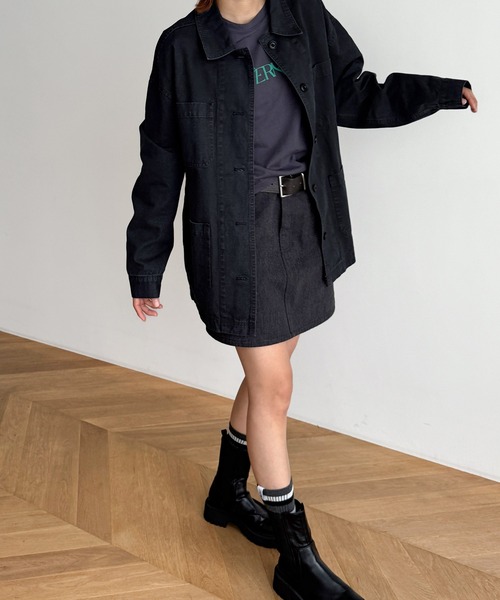 CANAL JEAN（キャナルジーン）の「diggity　コットンカバーオール（カバーオール・レディース・ブラック/カーキ・ONE SIZE）」の7枚目の写真