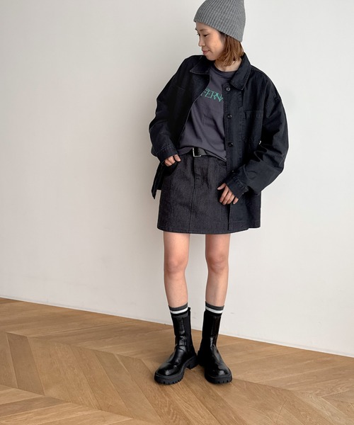 CANAL JEAN（キャナルジーン）の「diggity　コットンカバーオール（カバーオール・レディース・ブラック/カーキ・ONE SIZE）」の9枚目の写真