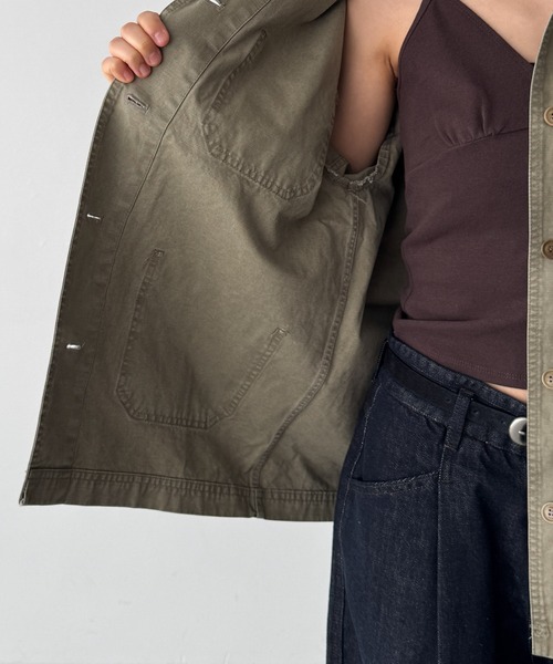 CANAL JEAN（キャナルジーン）の「diggity　コットンカバーオール（カバーオール・レディース・ブラック/カーキ・ONE SIZE）」の15枚目の写真