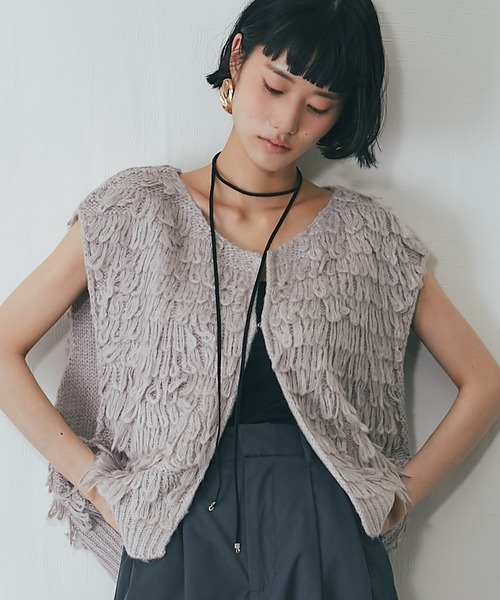 MAHIYA ジョプリン スエード フリンジベスト ループ編みフリンジベスト（ベスト）｜ANOTHER S（アナザーエス