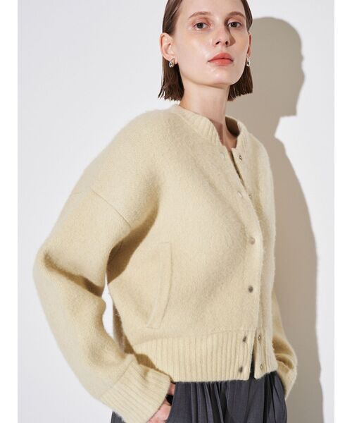 ELENDEEK（エレンディーク）の「CNラクーンミックスブルゾン（カーディガン/ボレロ・レディース・ボルドー/ブラウン/ベージュ/アイボリー/ブラック/グレー/ライトイエロー・FREE）」の6枚目の写真