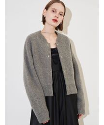 ELENDEEK カーディガン 02 ベージュ CN RACCOON MIX W CARDIGAN | ELENDEEK