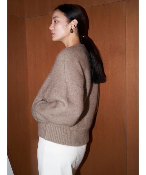 ELENDEEK（エレンディーク）の「CNラクーンミックスブルゾン（カーディガン/ボレロ・レディース・ボルドー/ブラウン/ベージュ/アイボリー/ブラック/グレー/ライトイエロー・FREE）」の14枚目の写真