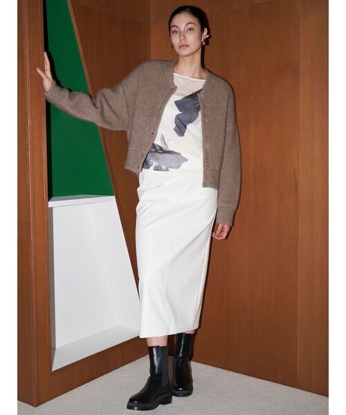 ELENDEEK（エレンディーク）の「CNラクーンミックスブルゾン（カーディガン/ボレロ・レディース・ボルドー/ブラウン/ベージュ/アイボリー/ブラック/グレー/ライトイエロー・FREE）」の16枚目の写真