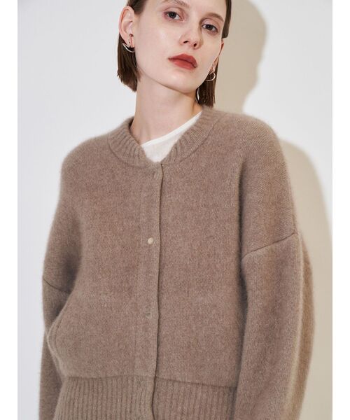 ELENDEEK（エレンディーク）の「CNラクーンミックスブルゾン（カーディガン/ボレロ・レディース・ボルドー/ブラウン/ベージュ/アイボリー/ブラック/グレー/ライトイエロー・FREE）」の18枚目の写真