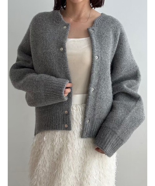 ELENDEEK カーディガン 02サイズ グレー/ピンク 美品エレンディーク