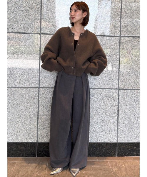 CNラクーンミックスブルゾン（カーディガン/ボレロ）｜ELENDEEK