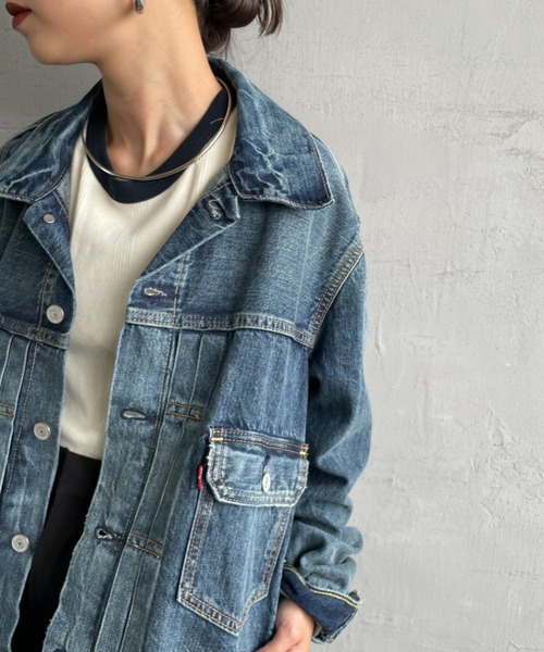 Levi's（リーバイス）の「[LEVI’S/リーバイス] TYPE 2 TRUCKER デニムジャケット（デニムジャケット・レディース・ライトインディゴブルー/インディゴブルー・S/M/L）」の4枚目の写真