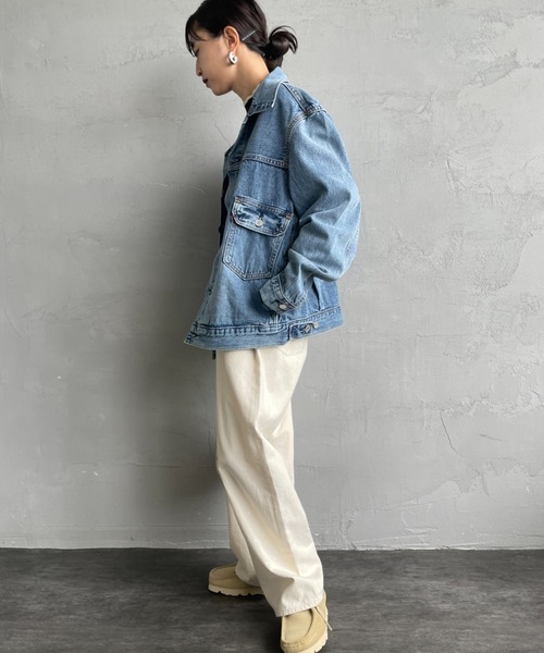 Levi's（リーバイス）の「[LEVI’S/リーバイス] TYPE 2 TRUCKER デニムジャケット（デニムジャケット・レディース・ライトインディゴブルー/インディゴブルー・S/M/L）」の12枚目の写真