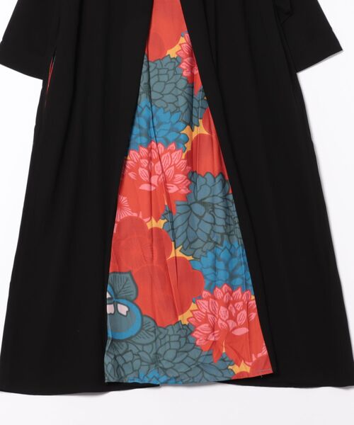 倭物やカヤ(ワモノヤカヤ)の「【倭物やカヤ】花盛り八掛ワンピース(ワンピース・レディース・ネイビー/パープル/ブラック/グリーン・FREE)」の6枚目の写真