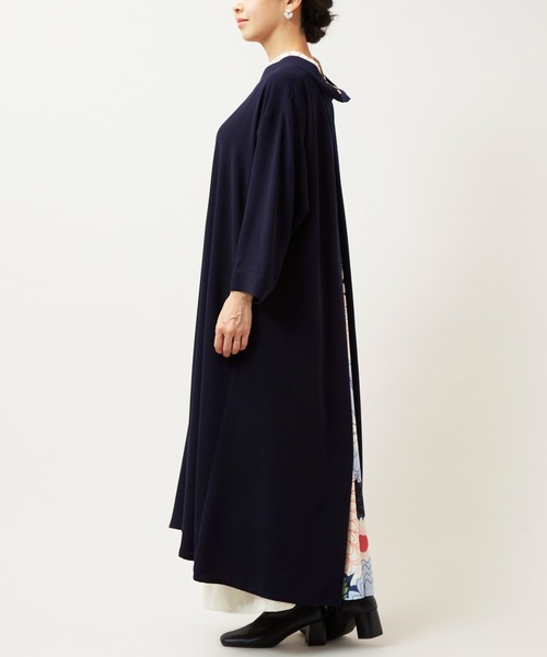 倭物やカヤ(ワモノヤカヤ)の「【倭物やカヤ】花盛り八掛ワンピース(ワンピース・レディース・ネイビー/パープル/ブラック/グリーン・FREE)」の15枚目の写真
