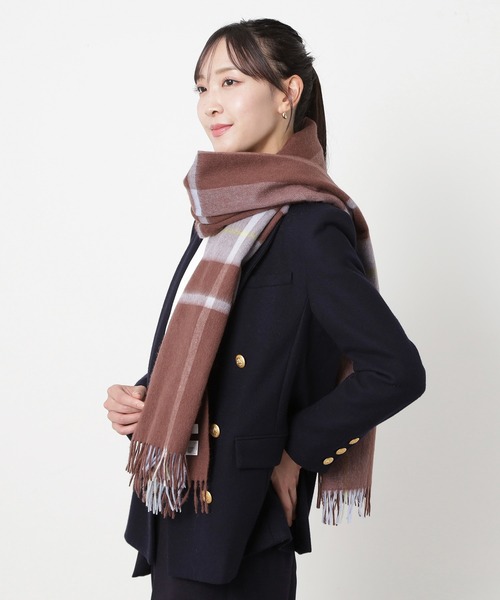 ウール100％ ポンチョストール ”チェック”（ストール/ショール