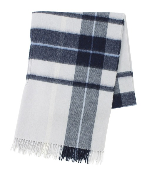 MACKINTOSH PHILOSOPHY（ﾏｯｷﾝﾄｯｼｭ ﾌｨﾛｿﾌｨｰ）の「ウール100％ ポンチョストール ”チェック”（ストール/ショール・レディース・ネイビー/ベージュ/ブラウン/ライトグレー・FREE）」の14枚目の写真