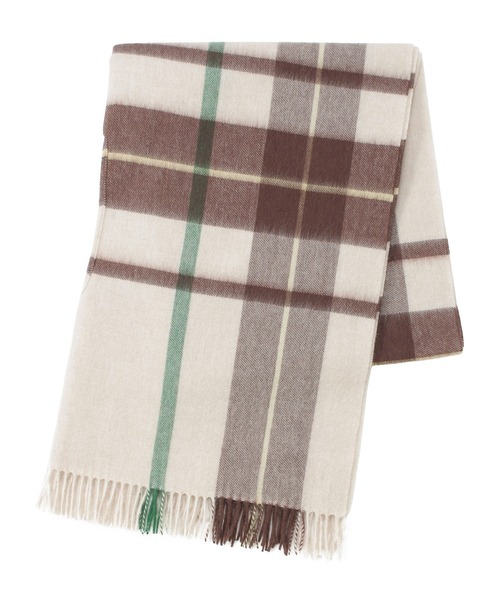 MACKINTOSH PHILOSOPHY（ﾏｯｷﾝﾄｯｼｭ ﾌｨﾛｿﾌｨｰ）の「ウール100％ ポンチョストール ”チェック”（ストール/ショール・レディース・ネイビー/ベージュ/ブラウン/ライトグレー・FREE）」の9枚目の写真