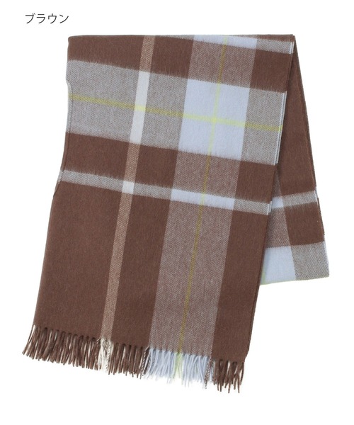 MACKINTOSH PHILOSOPHY（ﾏｯｷﾝﾄｯｼｭ ﾌｨﾛｿﾌｨｰ）の「ウール100％ ポンチョストール ”チェック”（ストール/ショール・レディース・ネイビー/ベージュ/ブラウン/ライトグレー・FREE）」の19枚目の写真