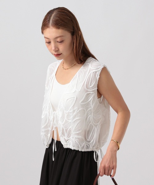 BAYFLOW（ベイフロー）の「[秋口まで着られる]モールレースベスト（ベスト・レディース・ブラック/ブラウン/ホワイト・FREE）」の14枚目の写真